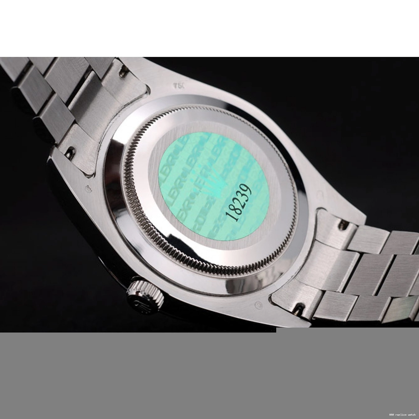 Rolex aaa copy Swiss Silver Ribbed Steel Rolex DayDate Stainless Bezel Dial 41995 0503